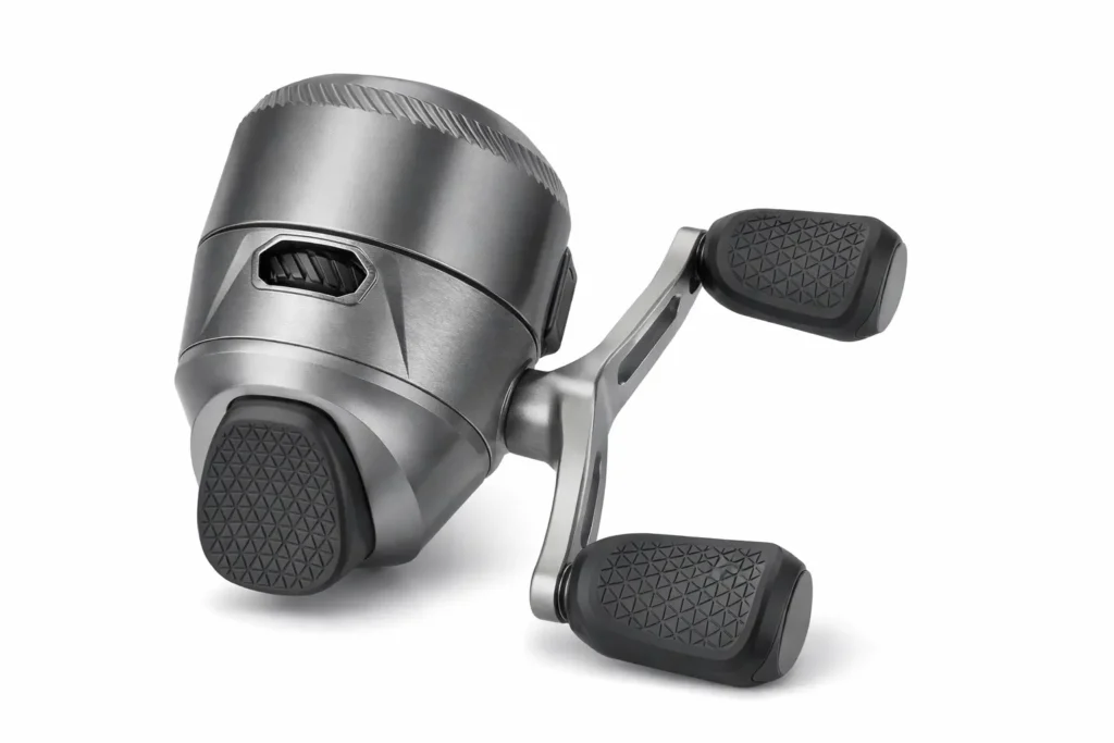 Zebco 33 Platinum spincast fishing reel with smooth drag system on a white background 