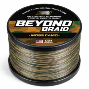 Beyond Braid moss camo braided fishing line spool multi color camouflage strong no stretch fishing line for freshwater and saltwater