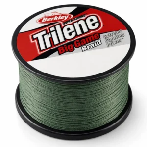 Berkley Trilene Big Game Braid fishing line spool in dark green with high strength braided line for saltwater and freshwater fishing