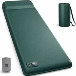 Best self-inflating camping sleeping pad mattress placed diagonally on a pure white background.