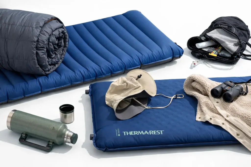 Best camping mattress and camping gear set up