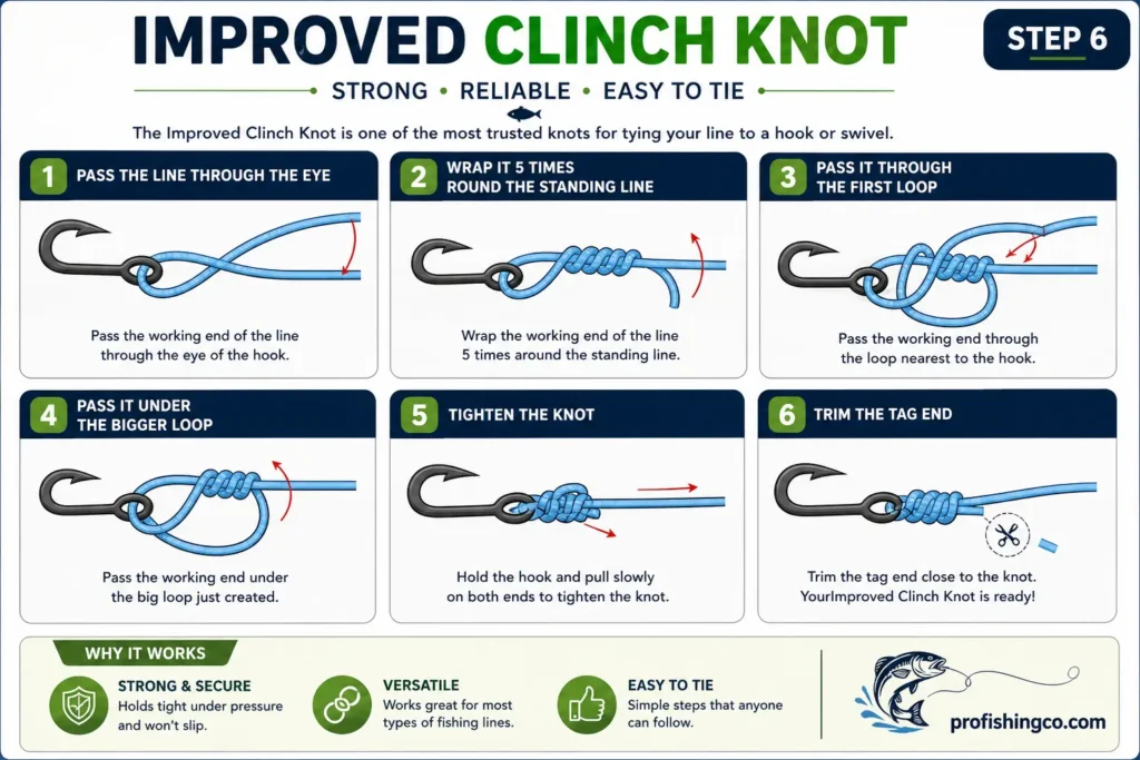 improved clinch knot diagrammatic representation