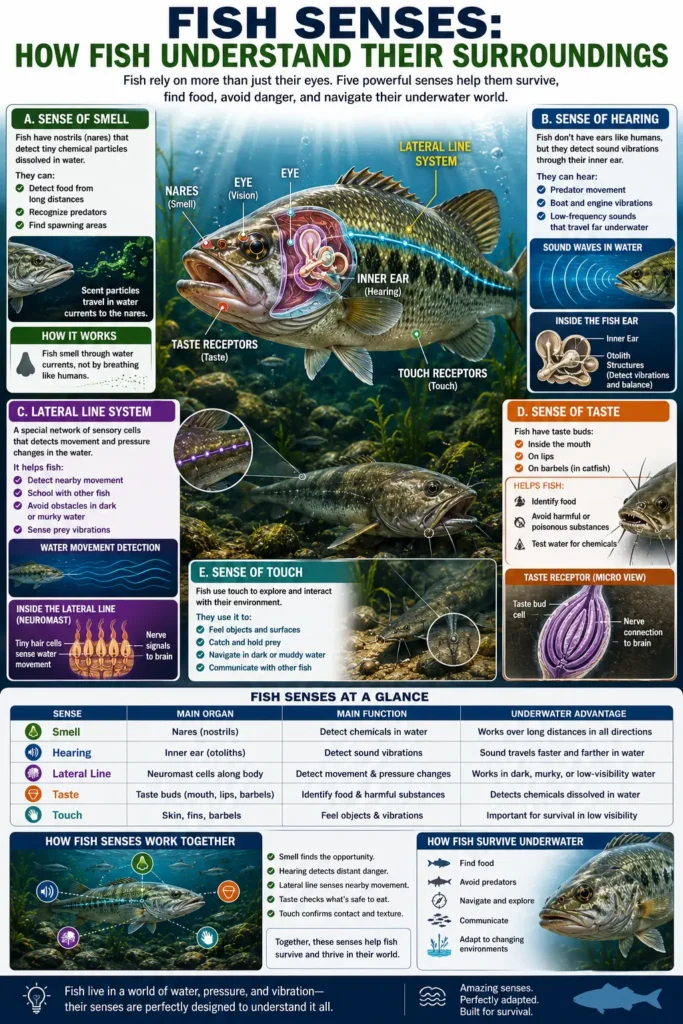 Fish senses diagrammatic representation